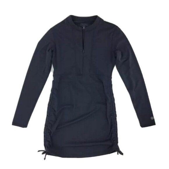 Athleta Womens Black Long Sleeve Workout Shirt S 1/4 Zip Up Top - Picture 1 of 6